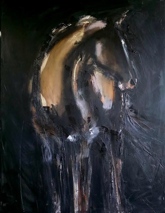 Joanna Davies - Brown horse at Night