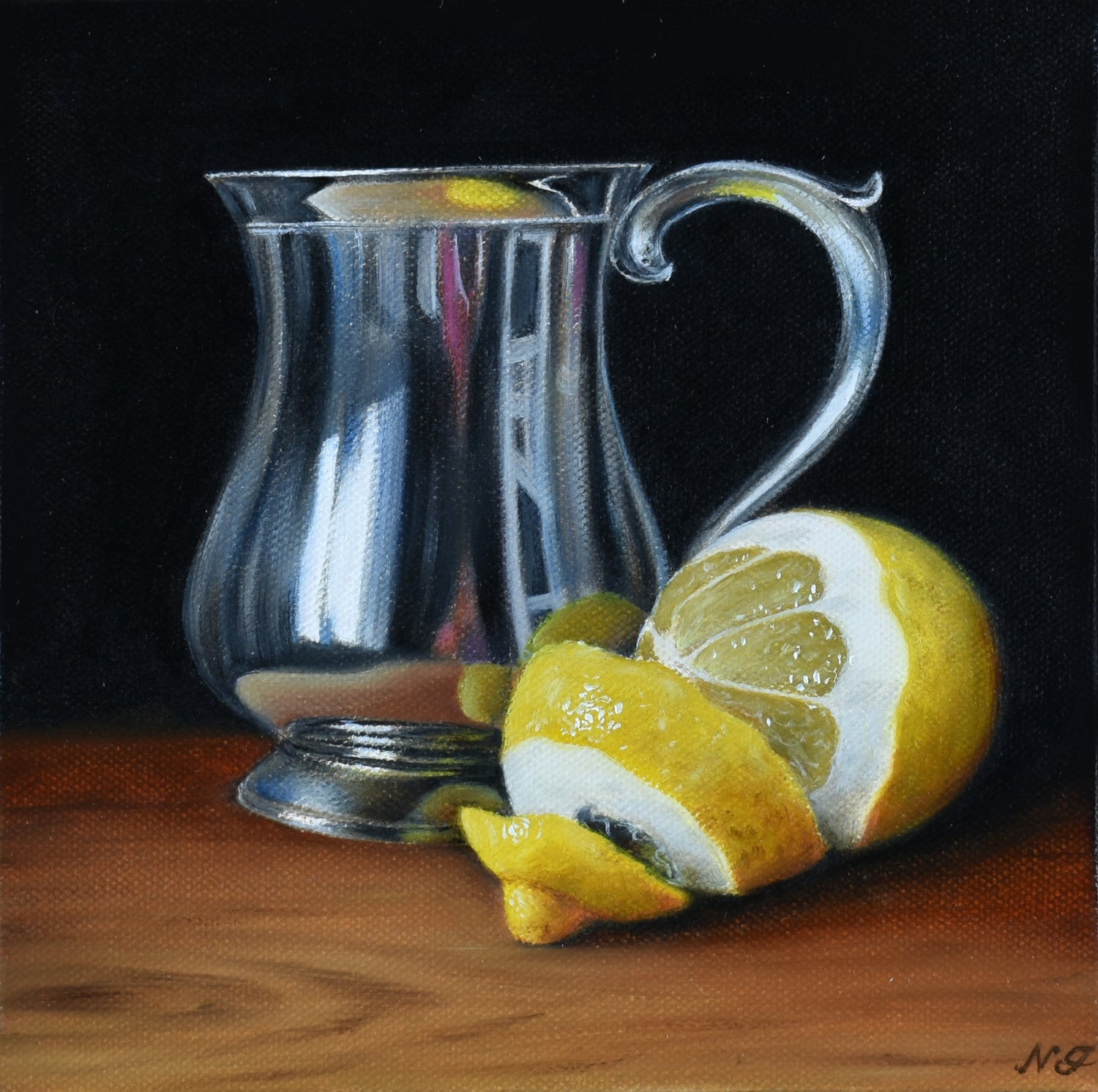 Natasha Junmanee - Silver cup and peeled lemon