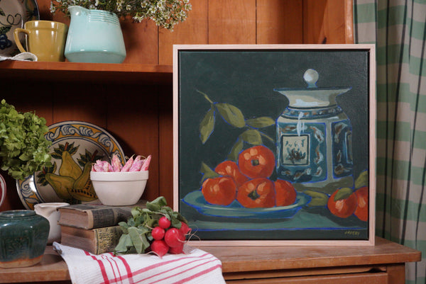 Jody Rigby - Tea caddy and tomatoes
