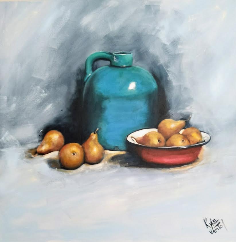 Kyle Van Tol - Teal Pot with Pears