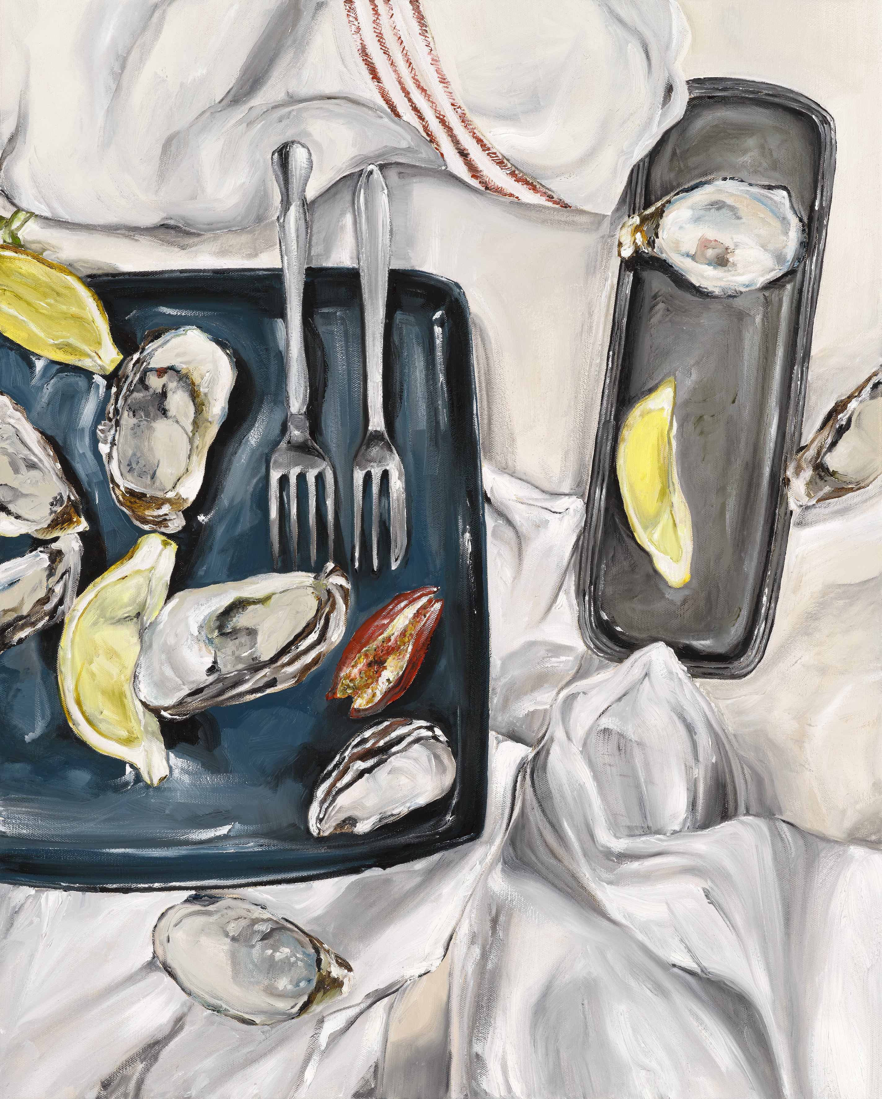 Grace Butterfield - Oysters, fabric and finger lime