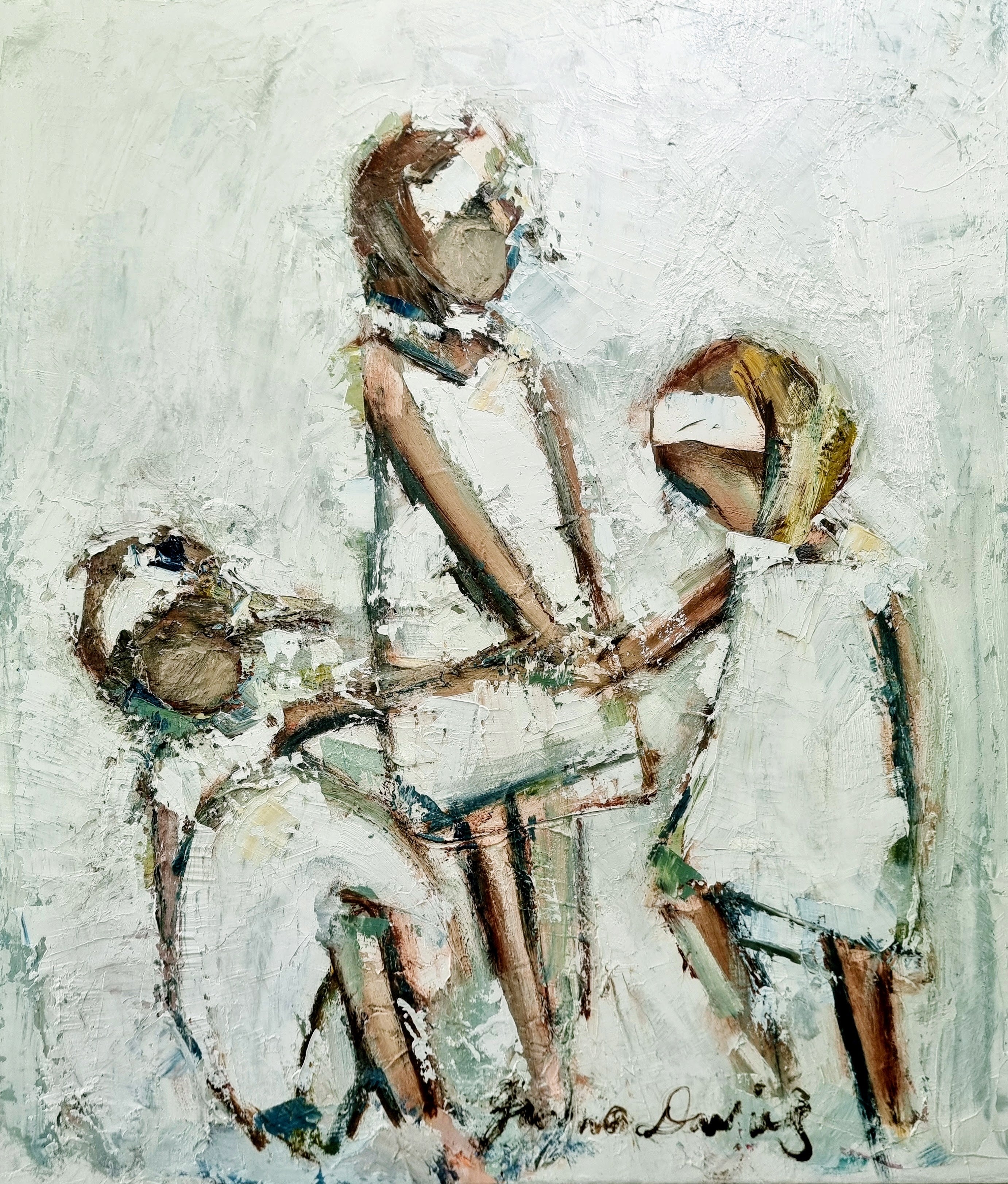 Joanna Davies - Three Girls, white