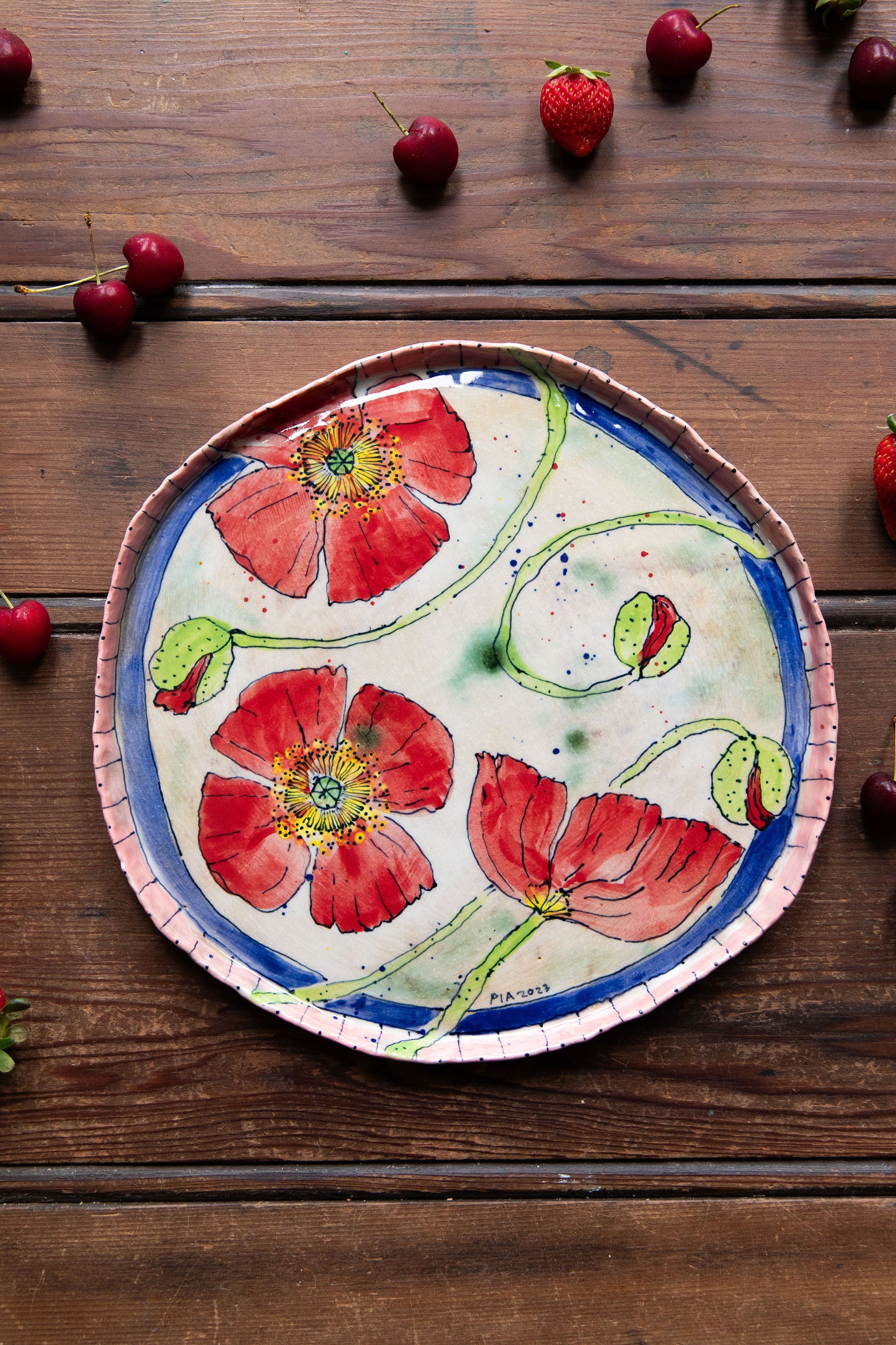 Pia Kuykhoven - Red Poppies - Plate