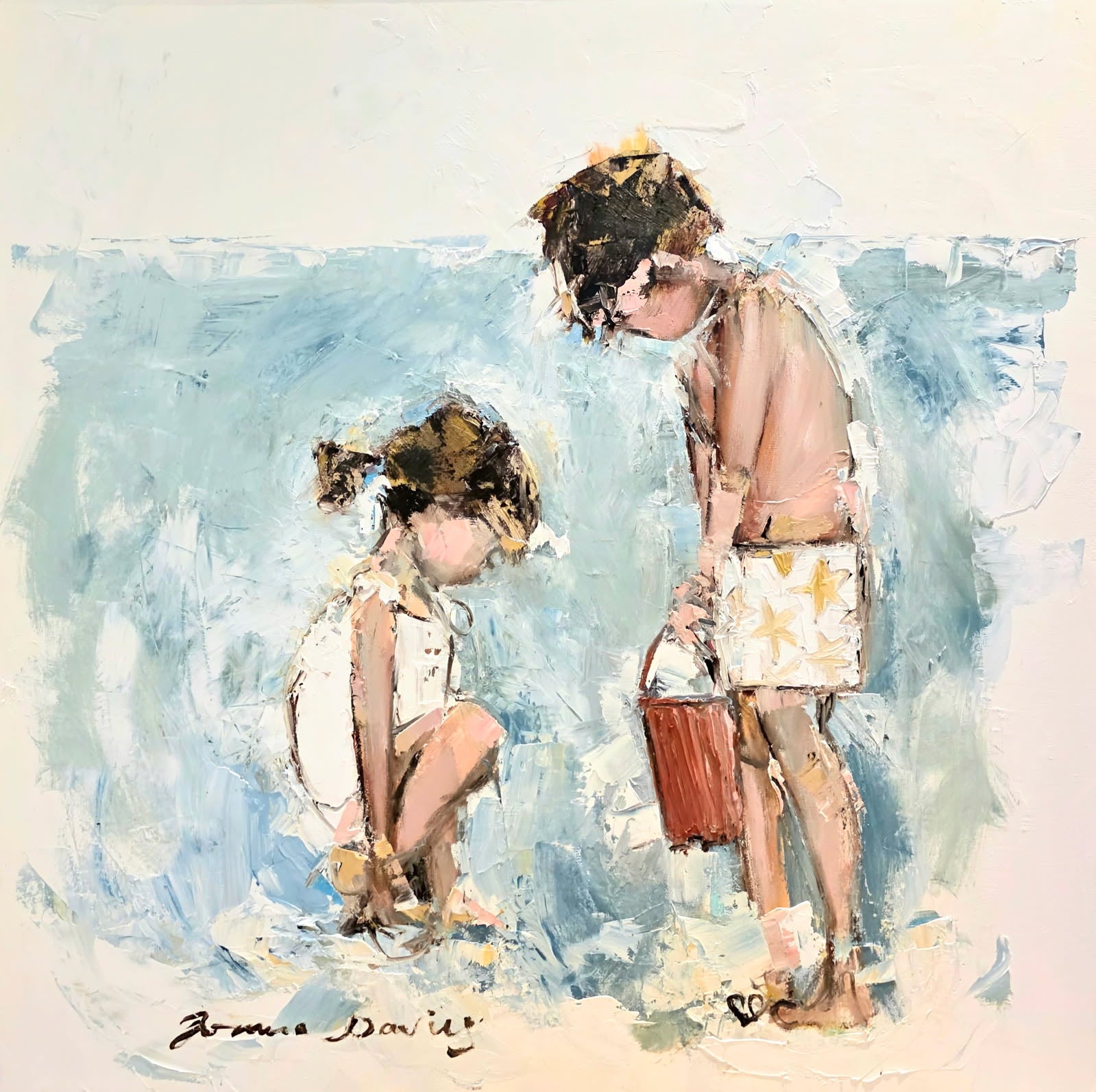 Joanna Davies - Red bucket on the beach