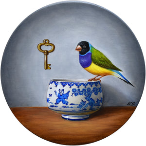 Natasha Junmanee - Gouldian finch and a key