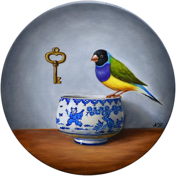 Natasha Junmanee - Gouldian finch and a key