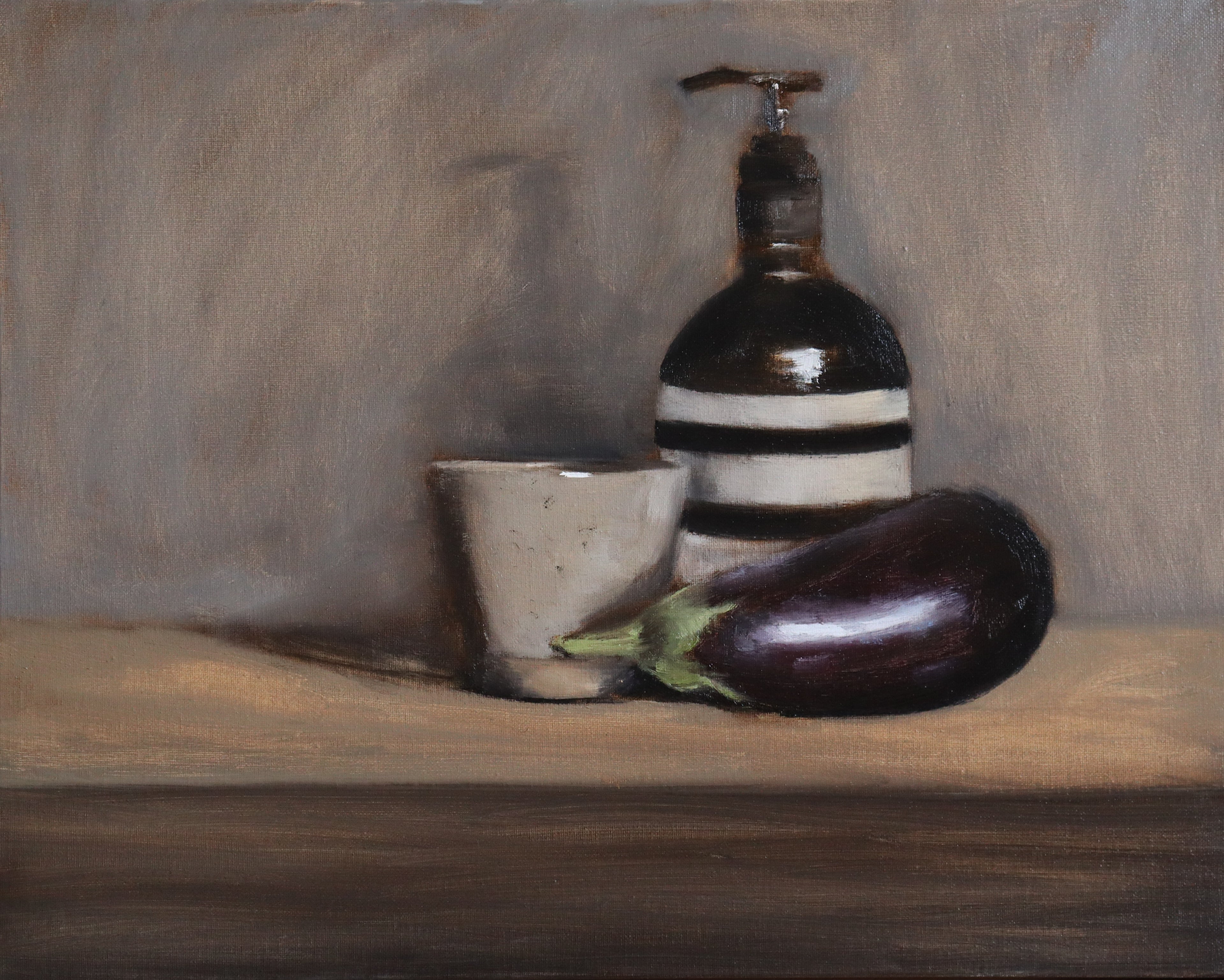 Jessica Olpp - Aubergine, tasse et distributeur de savon