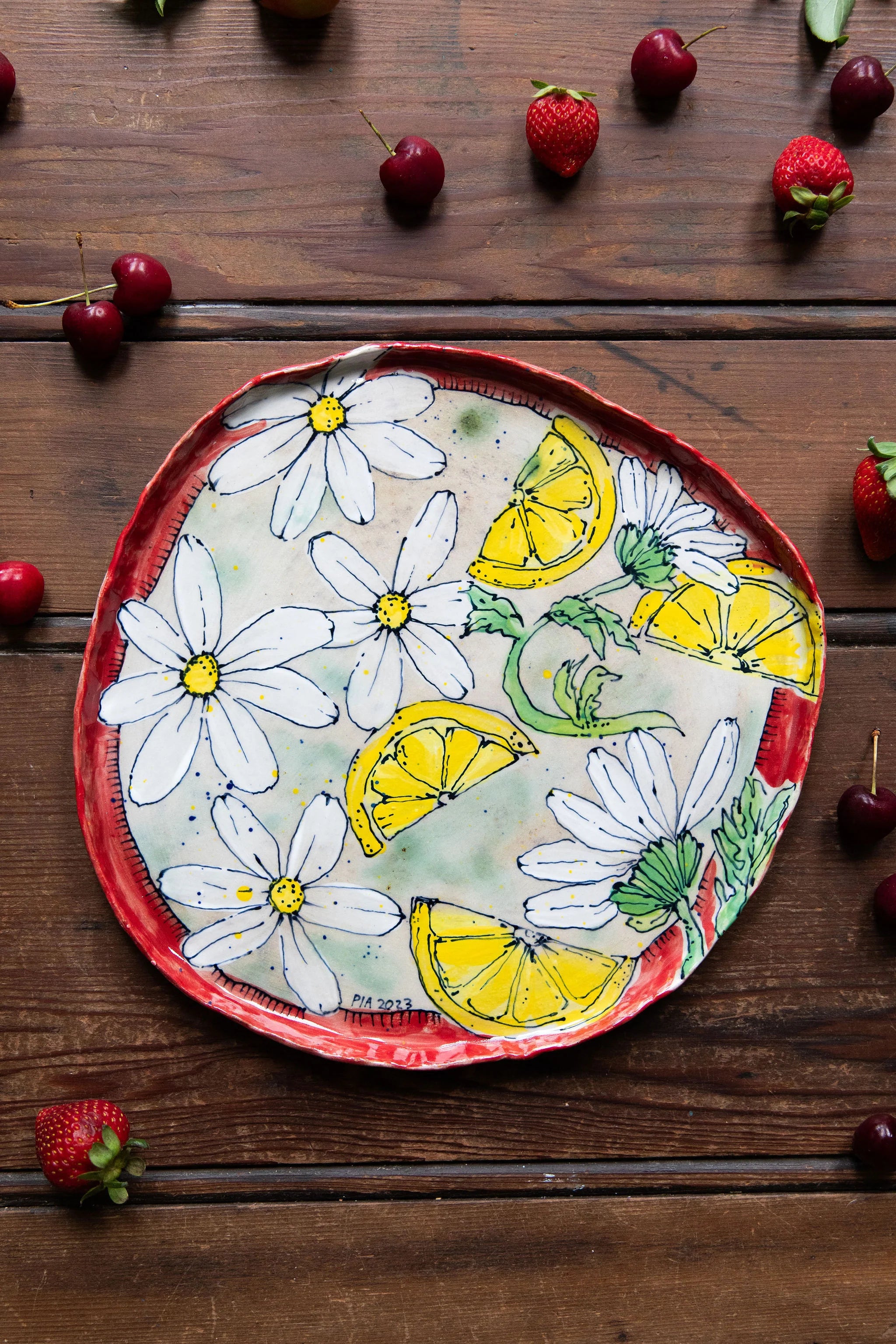 Pia Kuykhoven - Lemon and Daisy Dance - Plate
