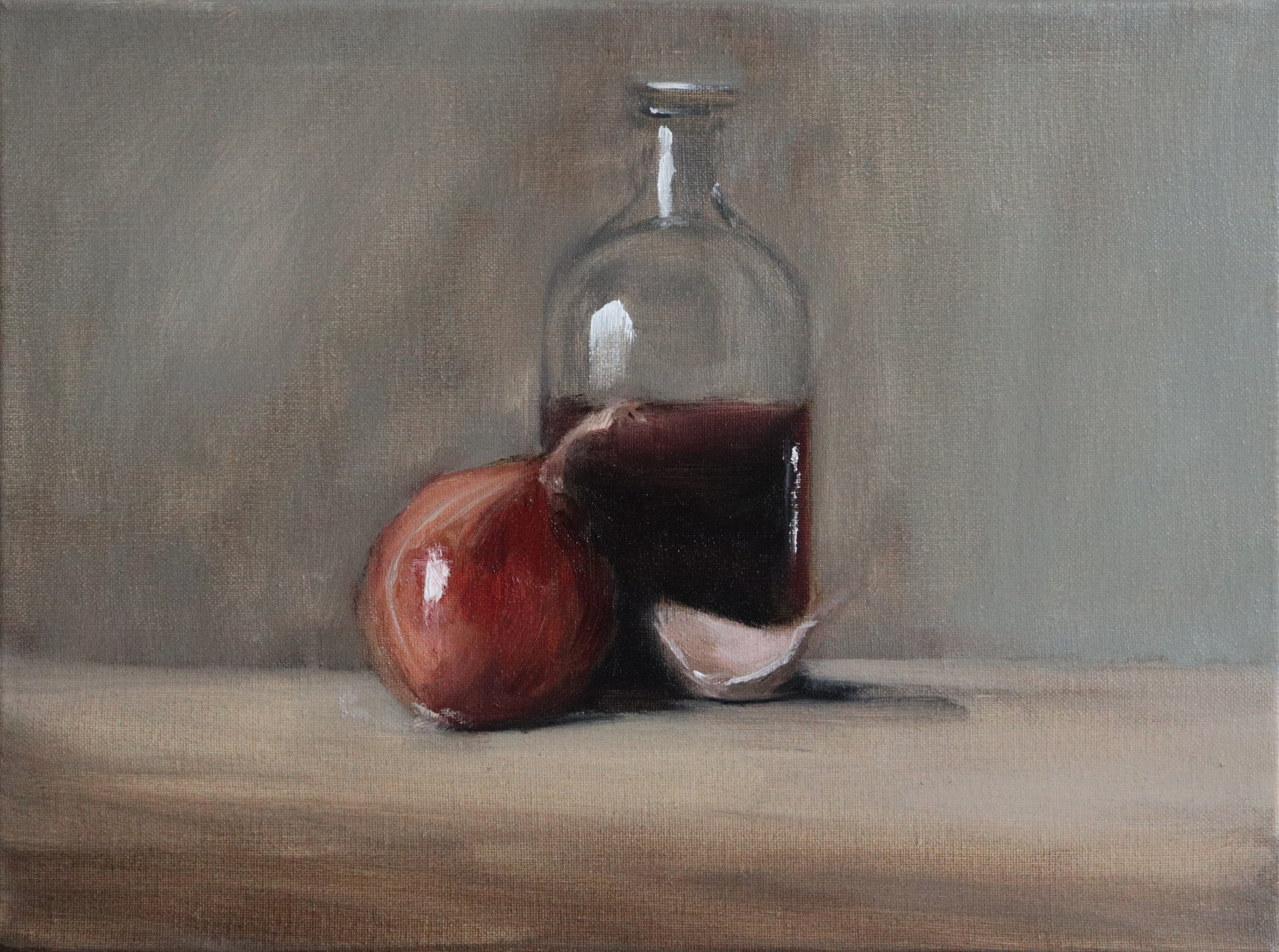 Jessica Olpp - Bouteille, oignon et ail