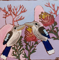 Hannah Goggs | The Moody Rabbit - "Desert Love" Blue-Winged Kookaburras in Grevillea