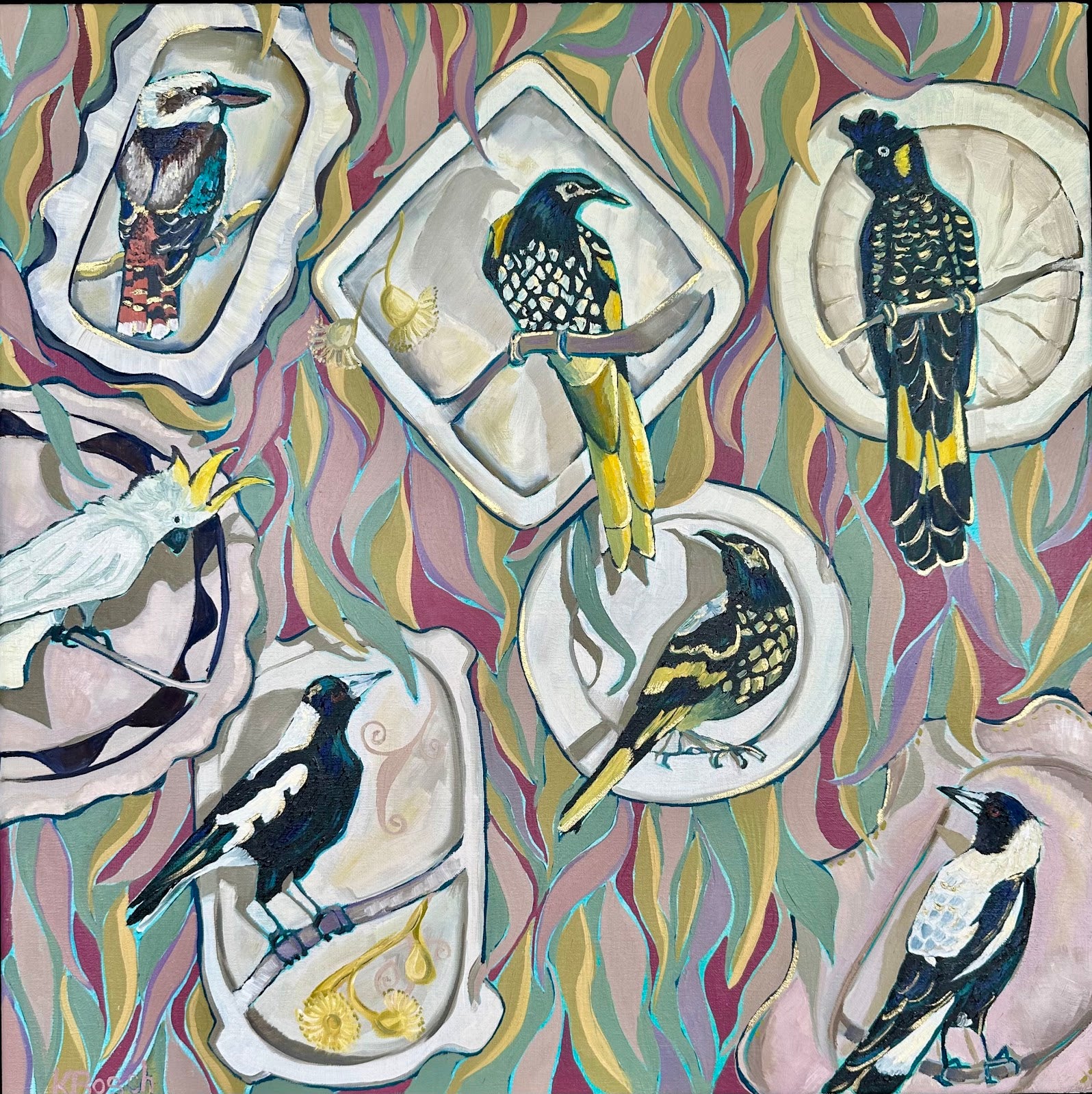 Kobie Bosch - Birds on Plates