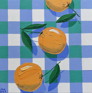 Eliza Koch - Oranges on Blue and Green