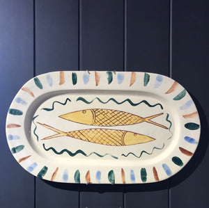 di Lunedì - Yellow Fish with green, blue and brown border