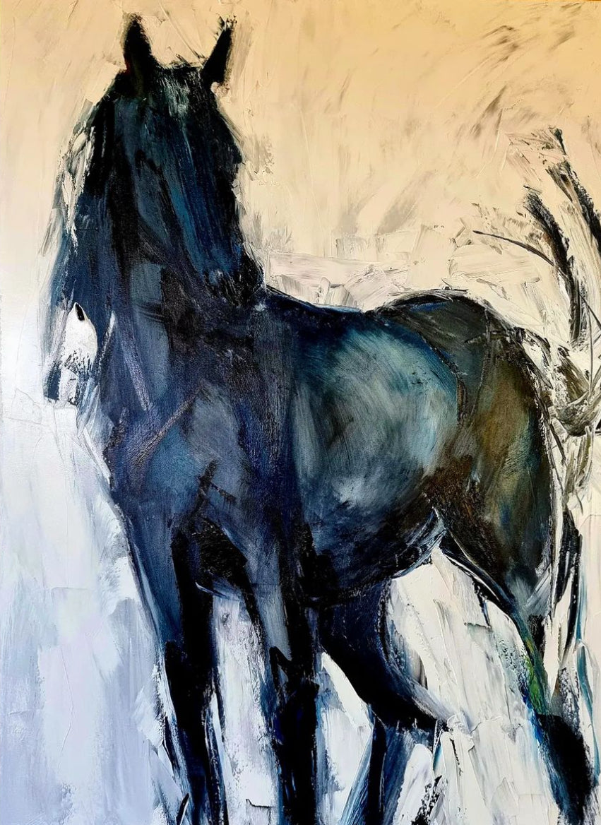 Joanna Davies - Black horse, blue