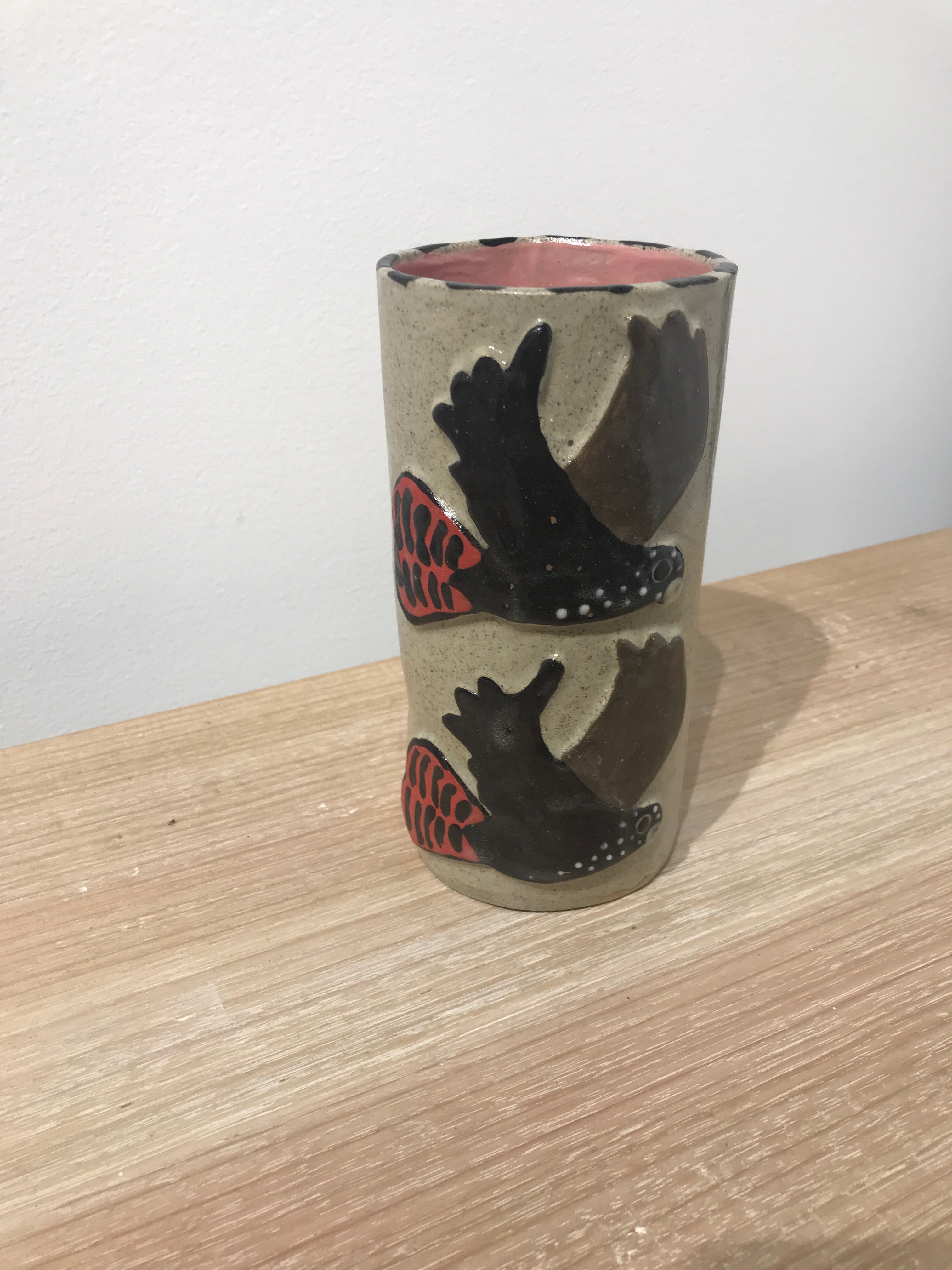 Hannah Goggs | The Moody Rabbit - Red-tail Cockatoo Vase