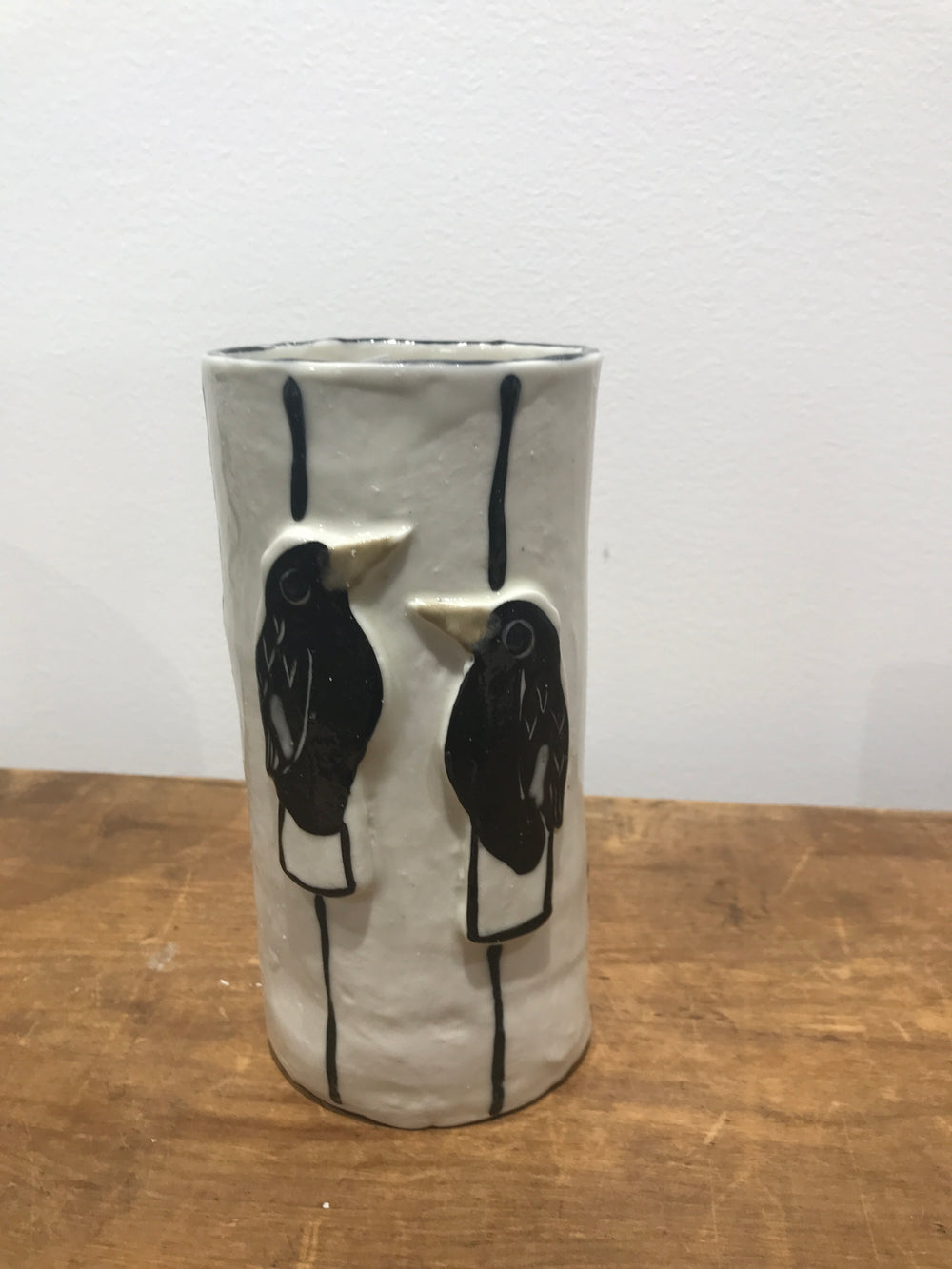 Hannah Goggs | The Moody Rabbit  - Magpie White Striped Vase (item #13)