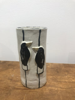 Hannah Goggs | The Moody Rabbit  - Magpie White Striped Vase (item #13)