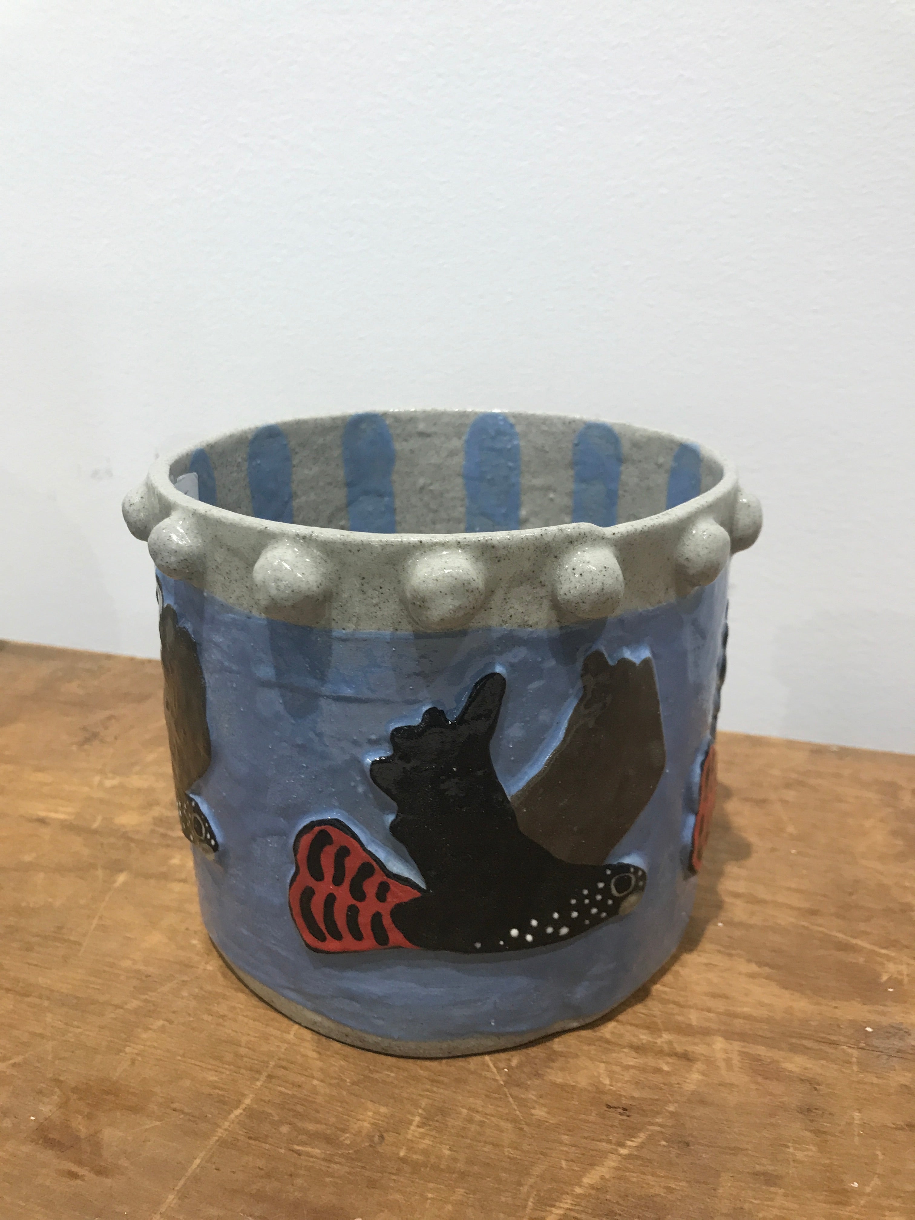 Hannah Goggs | The Moody Rabbit  - Cockatoos & Pearls Jar/Bowl (item #15)