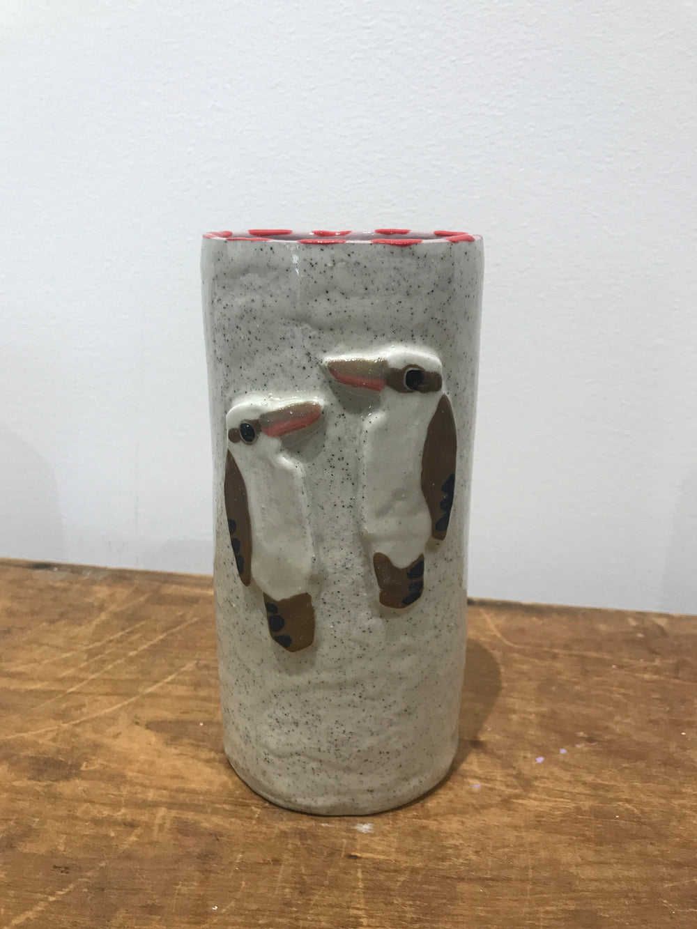 Hannah Goggs | The Moody Rabbit  - Kookaburra Vase (White) (item #16)