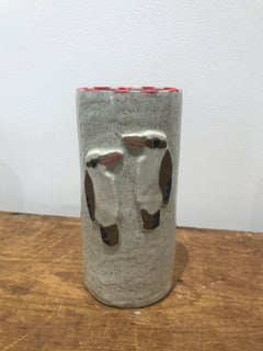 Hannah Goggs | The Moody Rabbit  - Kookaburra Vase (White) (item #16)