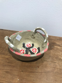 Hannah Goggs | The Moody Rabbit  - Buff Banksia Bowl w handles (item #21)