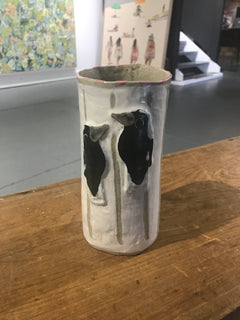 Hannah Goggs | The Moody Rabbit  - Magpie White Stripe Vase