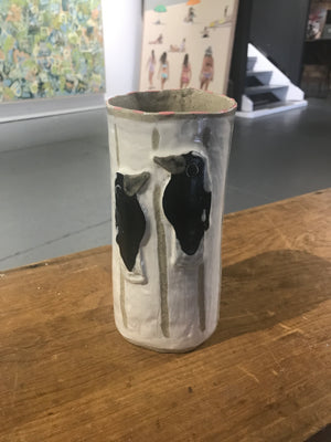 Hannah Goggs | The Moody Rabbit  - Magpie White Stripe Vase