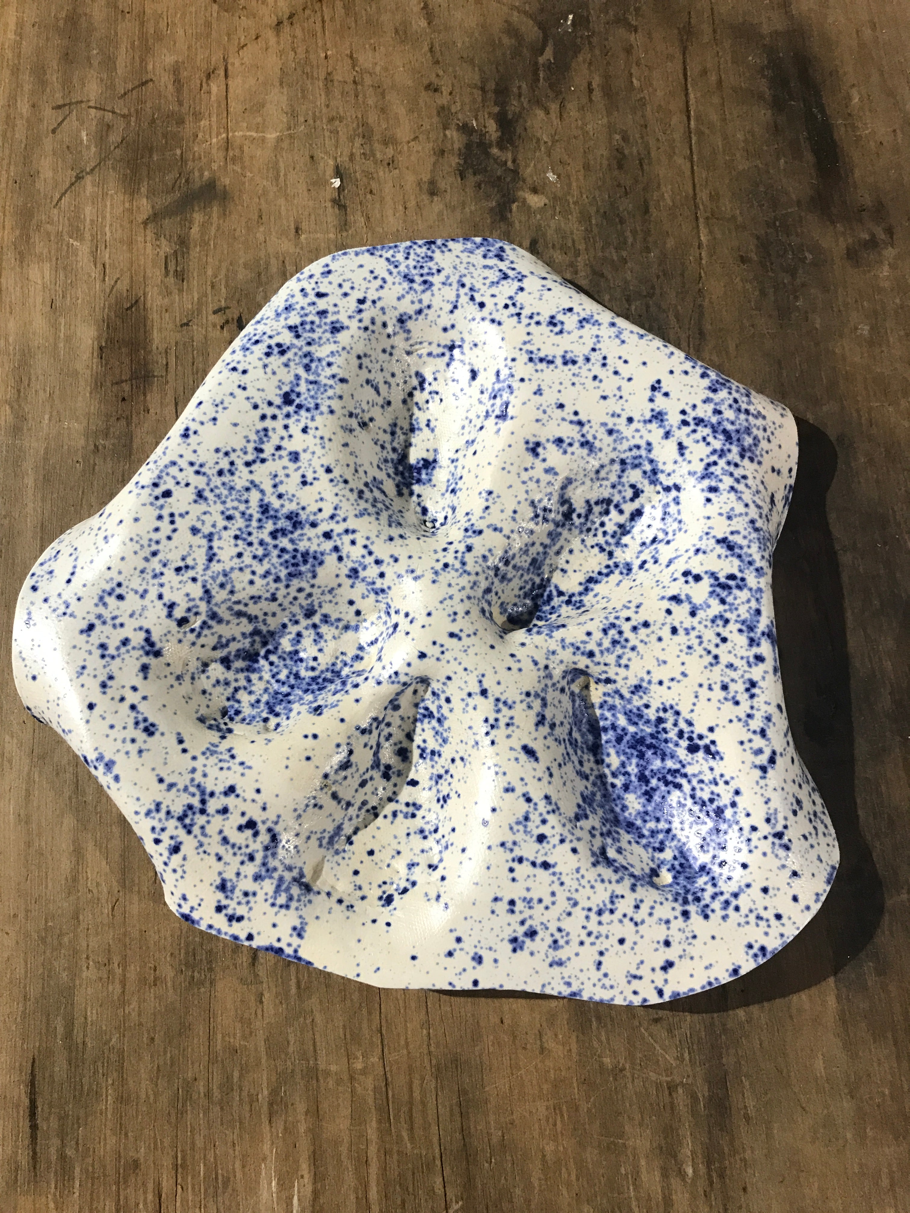 Kleyn Ceramics - Oyster Plate (blue speckle)