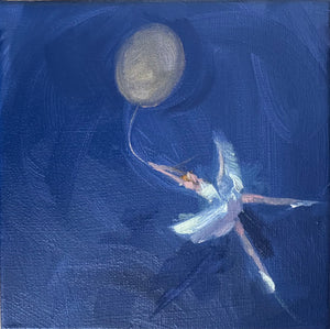 Zory McGrath - Little ballerina w. Gold balloon (blue)