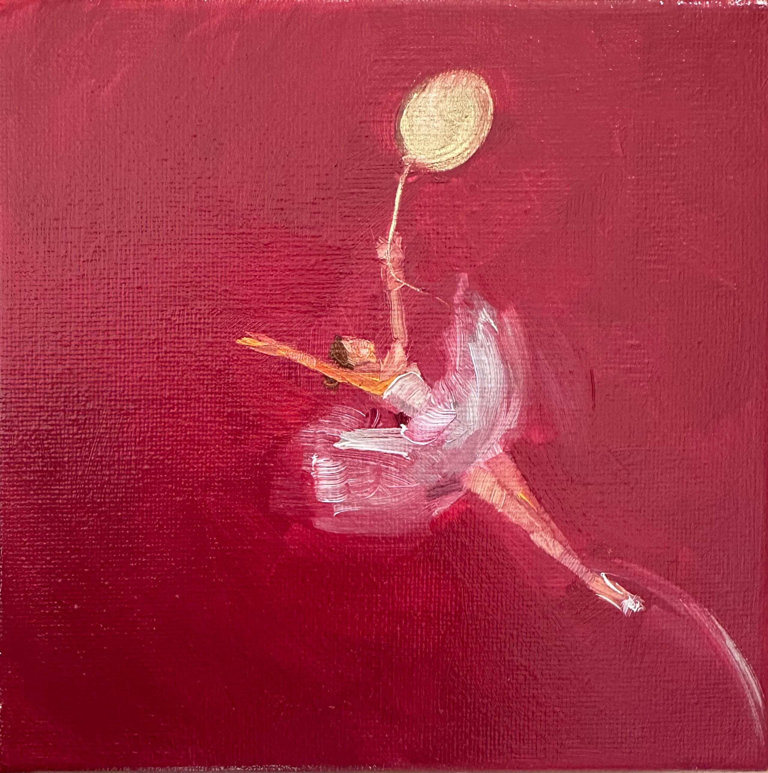 Zory McGrath - Little ballerina w. Gold balloon (red)