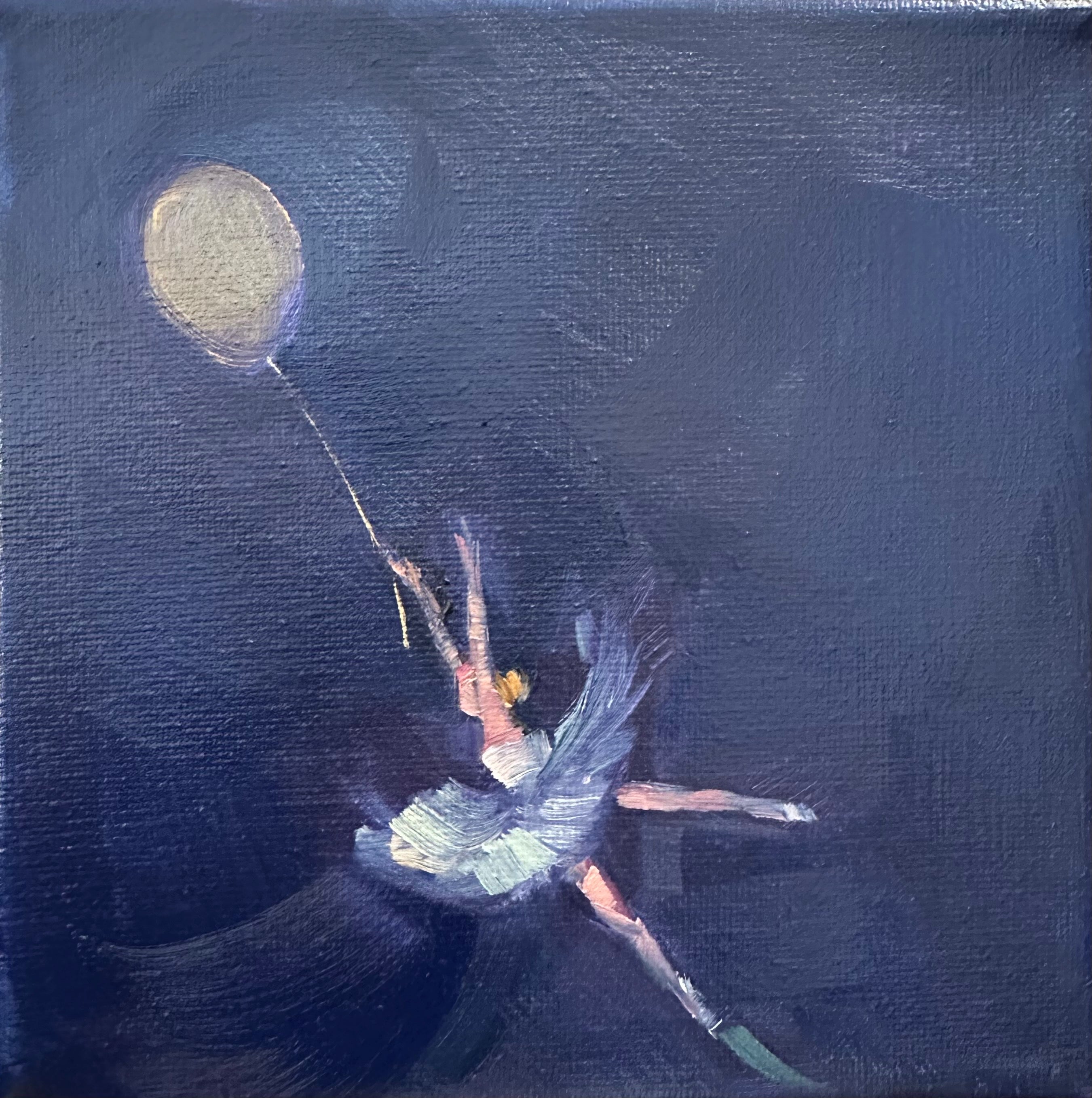Zory McGrath - Little ballerina w. Gold balloon (blue tint)