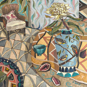 Kobie Bosch - Pardalotes with white Waratah