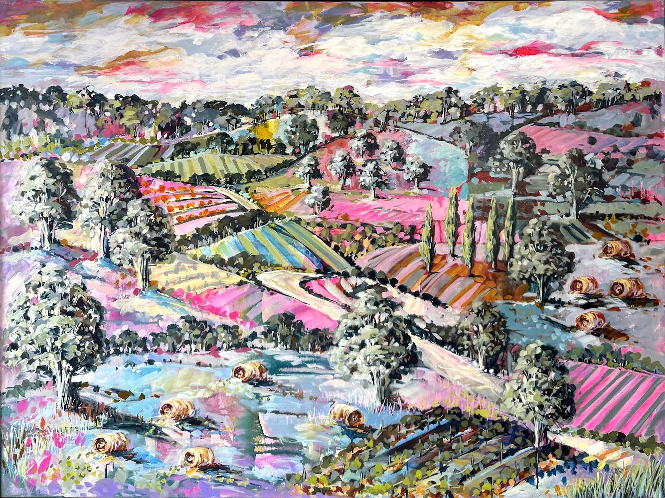 Cathy Usatoff - Pastel Paddocks