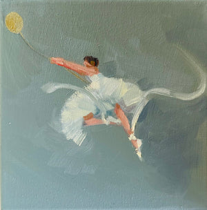 Zory McGrath - Little Ballerina with Gold Balloon (dove grey)