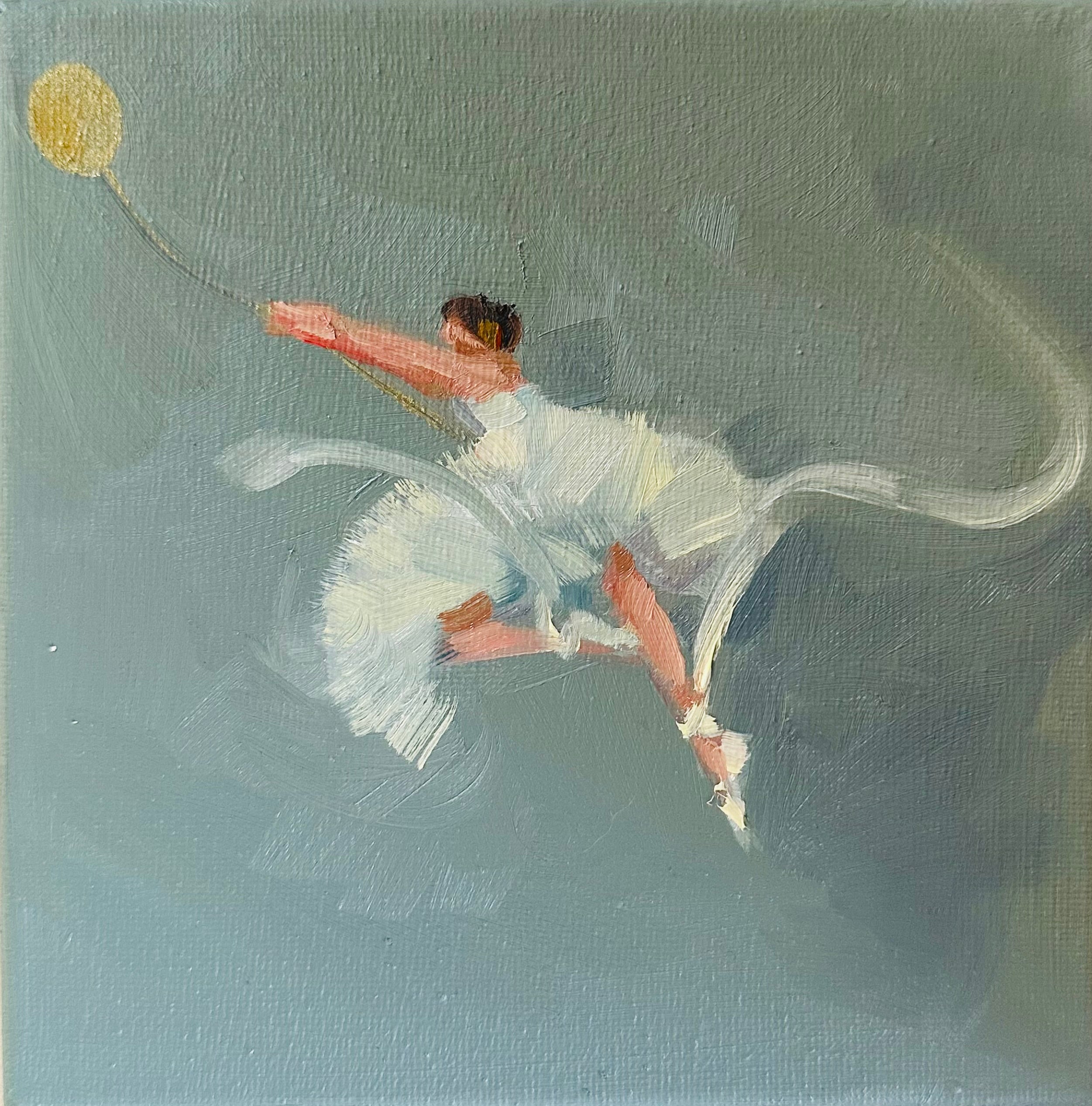Zory McGrath - Little Ballerina with Gold Balloon (dove grey)