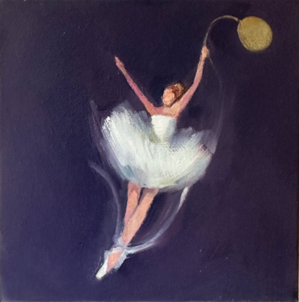 Zory McGrath - Little Ballerina with Gold Balloon (deep violet#2 )