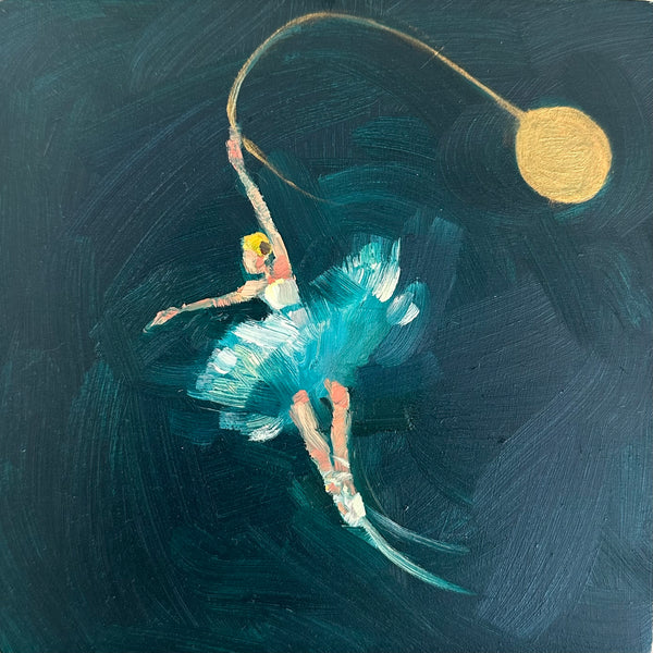 Zory McGrath - Little ballerina with gold balloon / dark green