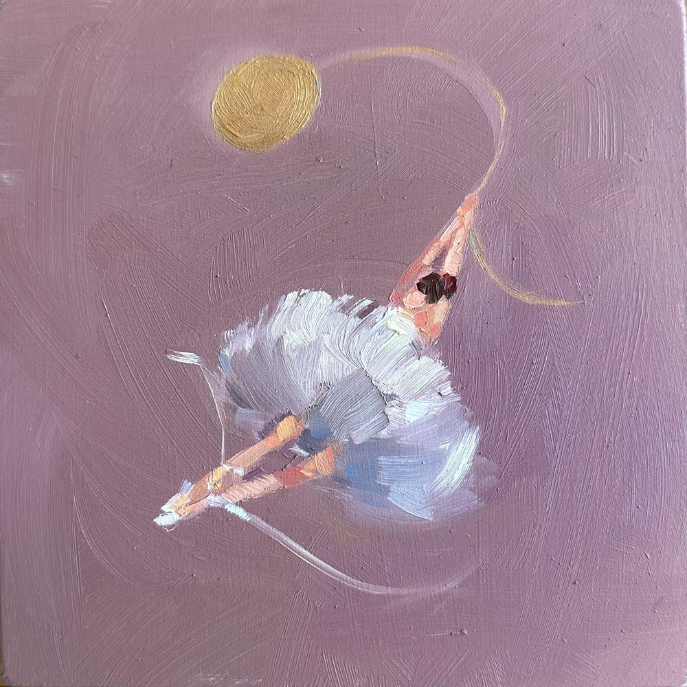 Zory McGrath - Little ballerina with gold balloon / lavender