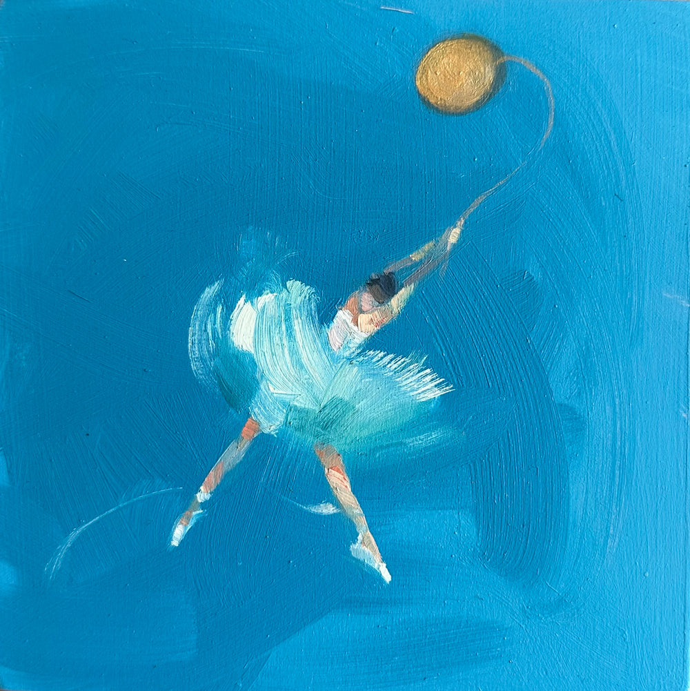 Zory McGrath - Little ballerina with gold balloon / blue