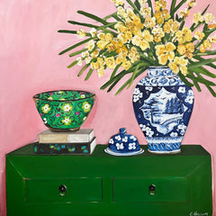 Carolyne Hallum - Golden Flora on a favourite side board