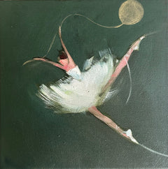 Zory McGrath - Little ballerina with gold balloon/dark green