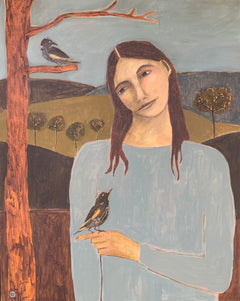 Rebecca James - Girl With New Holland Honeyeaters