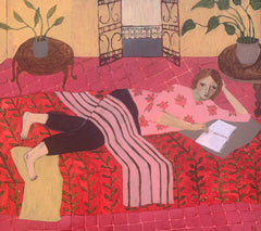 Rebecca James - Reclining Woman with Book