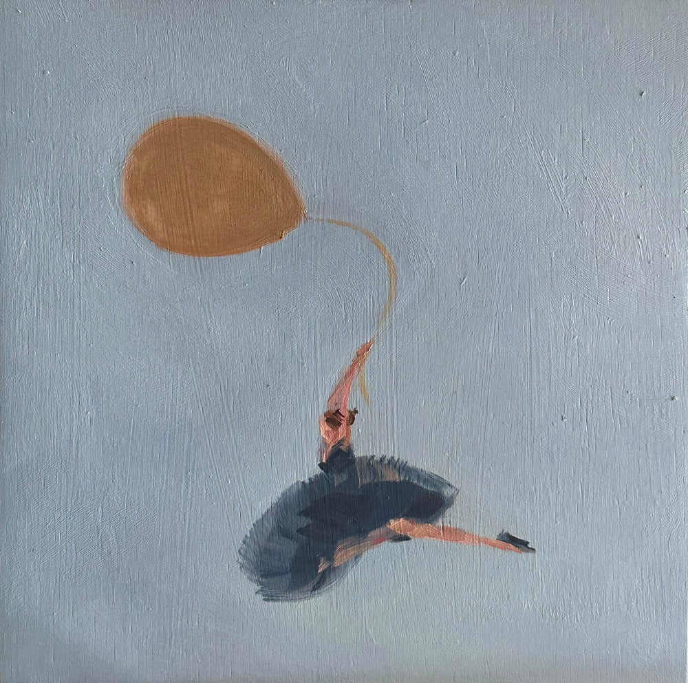 Zory McGrath - Ballerina w gold balloon #5  (soft blue)