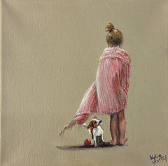 Kylie Van Tol - Stripe towel with doggy