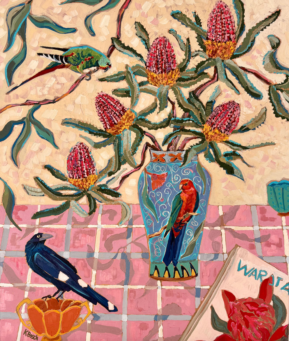 Kobie Bosch - Menzies Banksias with Birds