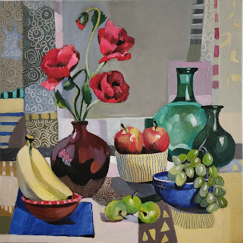 Susan Trudinger - Poppies and Bottles