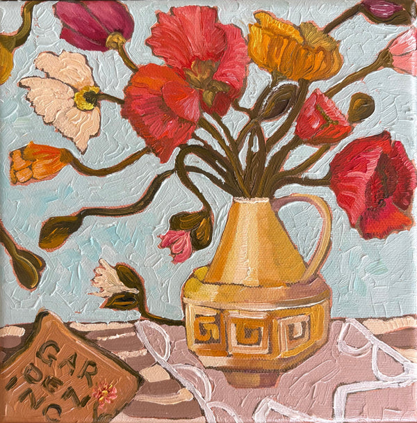 Kobie Bosch - Poppies in yellow pot