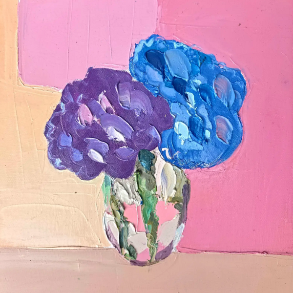 Mia Oatley - Hydrangea On Pink