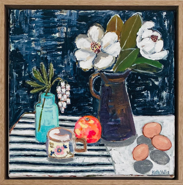 Kate Vella - Still Life with Magnolia and Orange